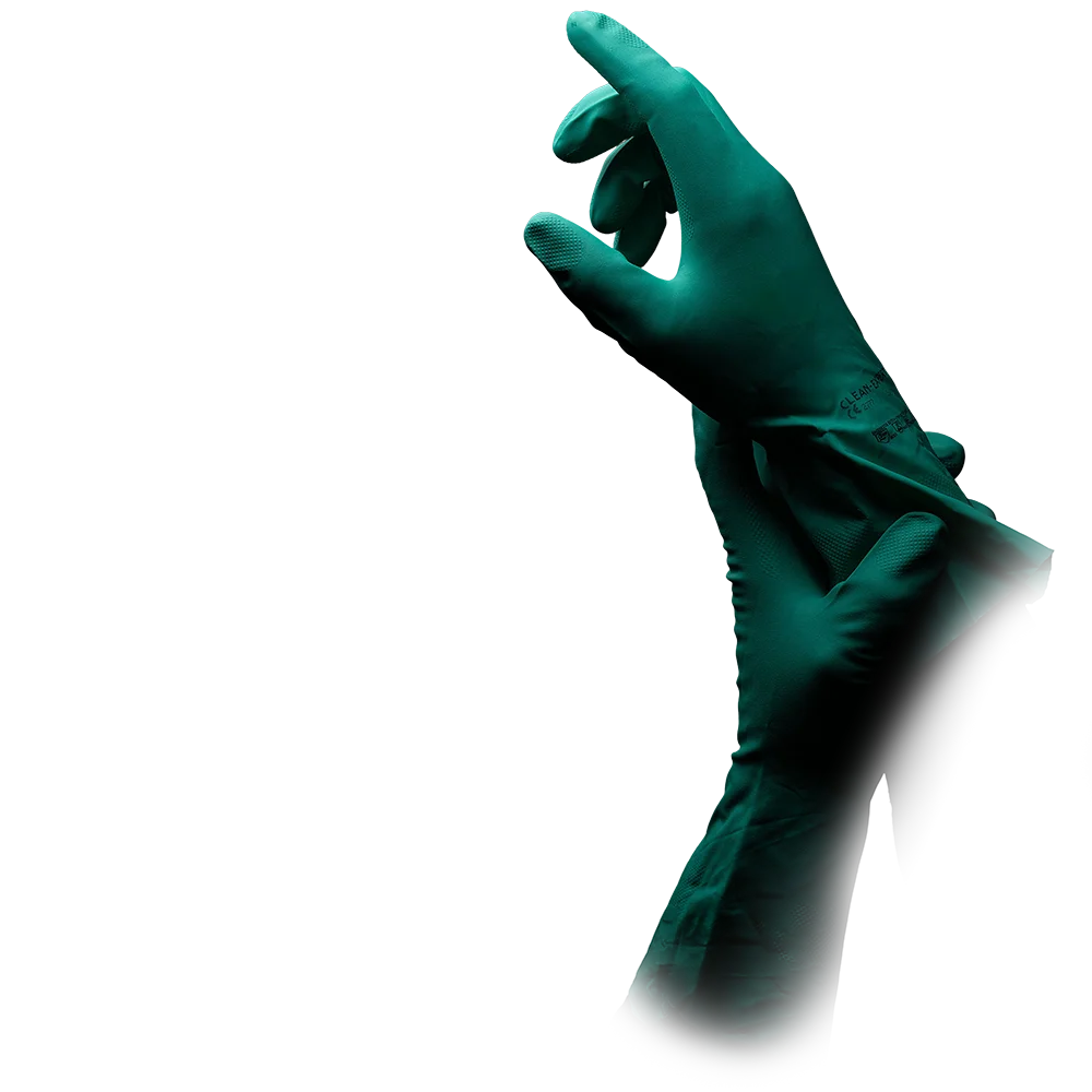 Chemical protective gloves nitrile, green, size M, chemical protection type A, Clean-Expert: buy nitrile gloves as chemical protection gloves and industrial gloves.