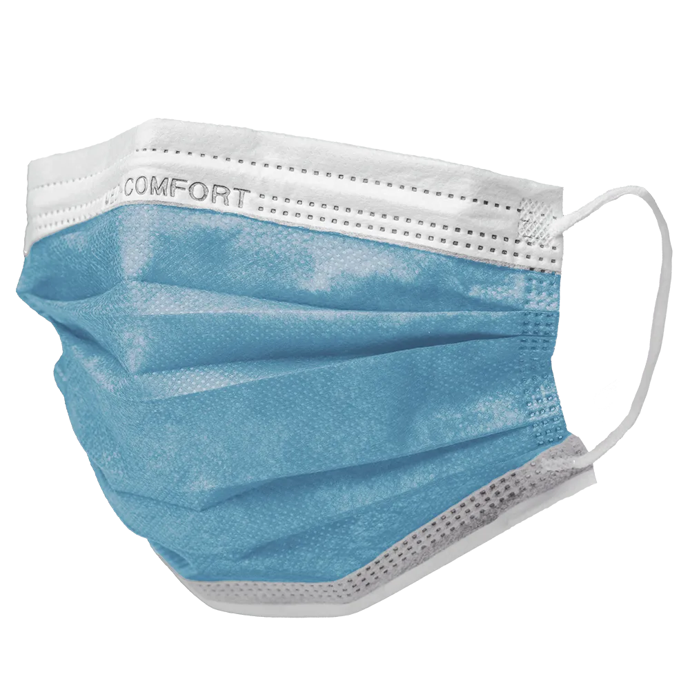 OP mask, blue, type IIR, Med-Comfort: buy mouth nose protection as disposable masks.