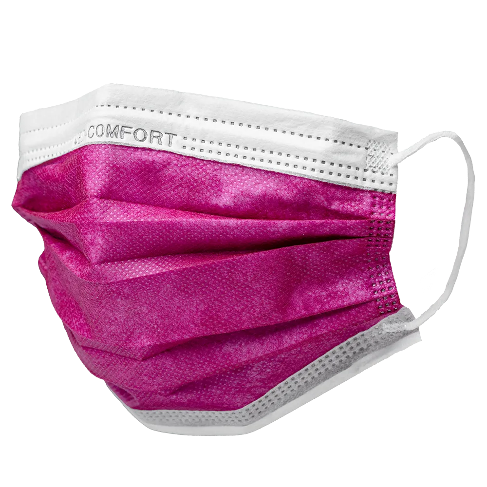 OP mask, red, bordeaux, wine red, type IIR, Med-Comfort: buy disposable as mouth nose protection.