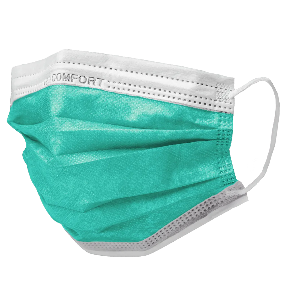 OP mask, green, fleece type IIR, Med-Comfort: buy mouth protection as medical mask.