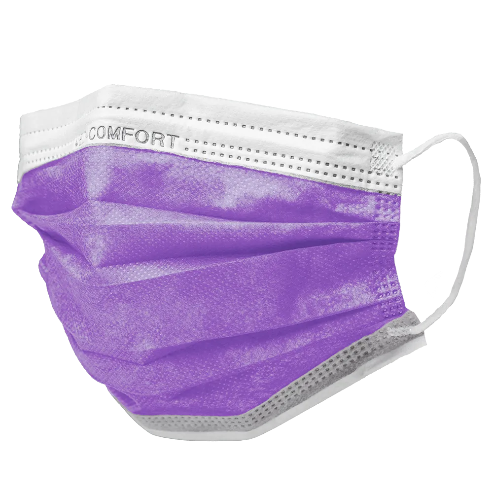 OP mask, purple, fleece, type IIR, Med-Comfort: buy mouth Nose Protection as medical mask.