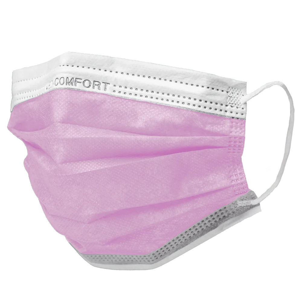 OP mask, pink, fleece, type IIR, Med-Comfort: buy disposable mask to as a medical mask.