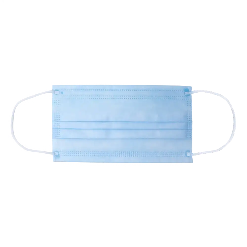 Surgical mask, blue, with anti-fog function, 4-ply, Med-Comfort: buy disposable mouthguard with elastic headgear, perfectly suitable for spectacle wearers.