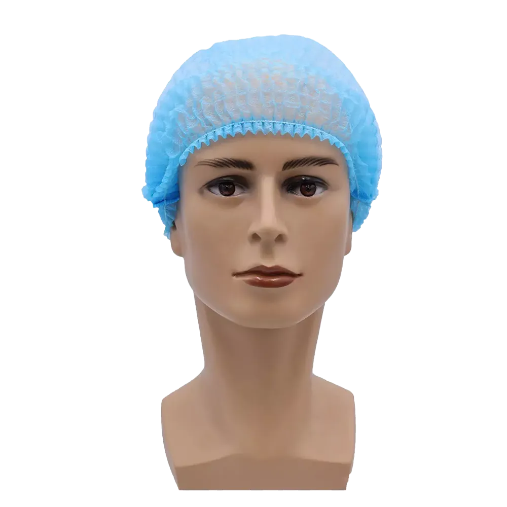 Clip-on bonnets, size M, diameter 52 cm, blue, Med-Comfort: buy disposable hygienic protection as PPE suitable for the food sector.