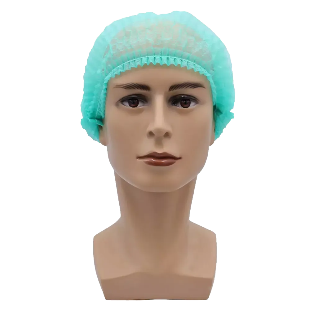 Clip-on bonnets, size M, diameter 52 cm, green, Med-Comfort: buy disposable hygienic protection as PPE suitable for the food sector.