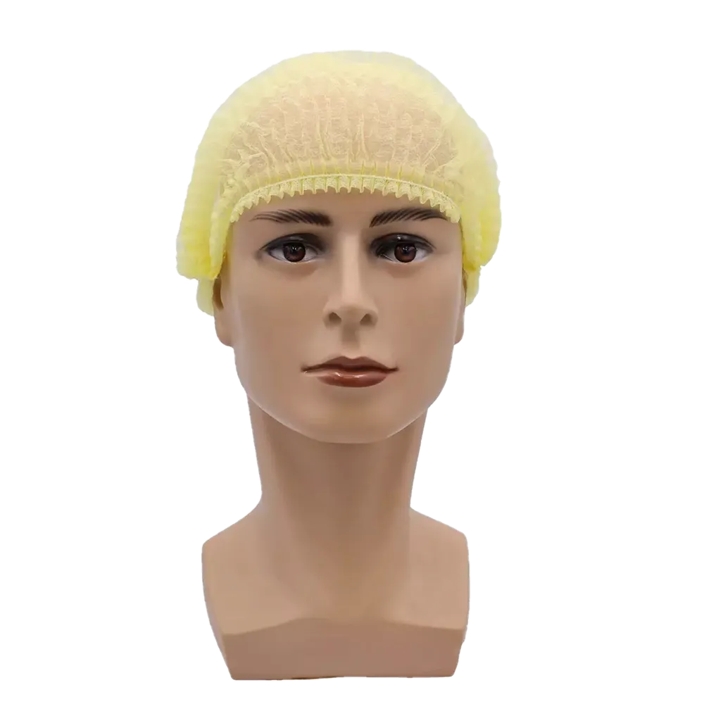 Clip-on bonnets, size M, diameter 52 cm, yellow, Med-Comfort: buy disposable hygienic protection as PPE suitable for the food sector.