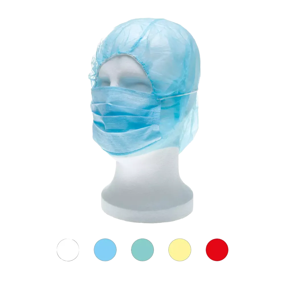 Astro cap with facemask, colour yellow, Med-Comfort: buy 2 layer Astro cap with facemask made of fleece as PPE.