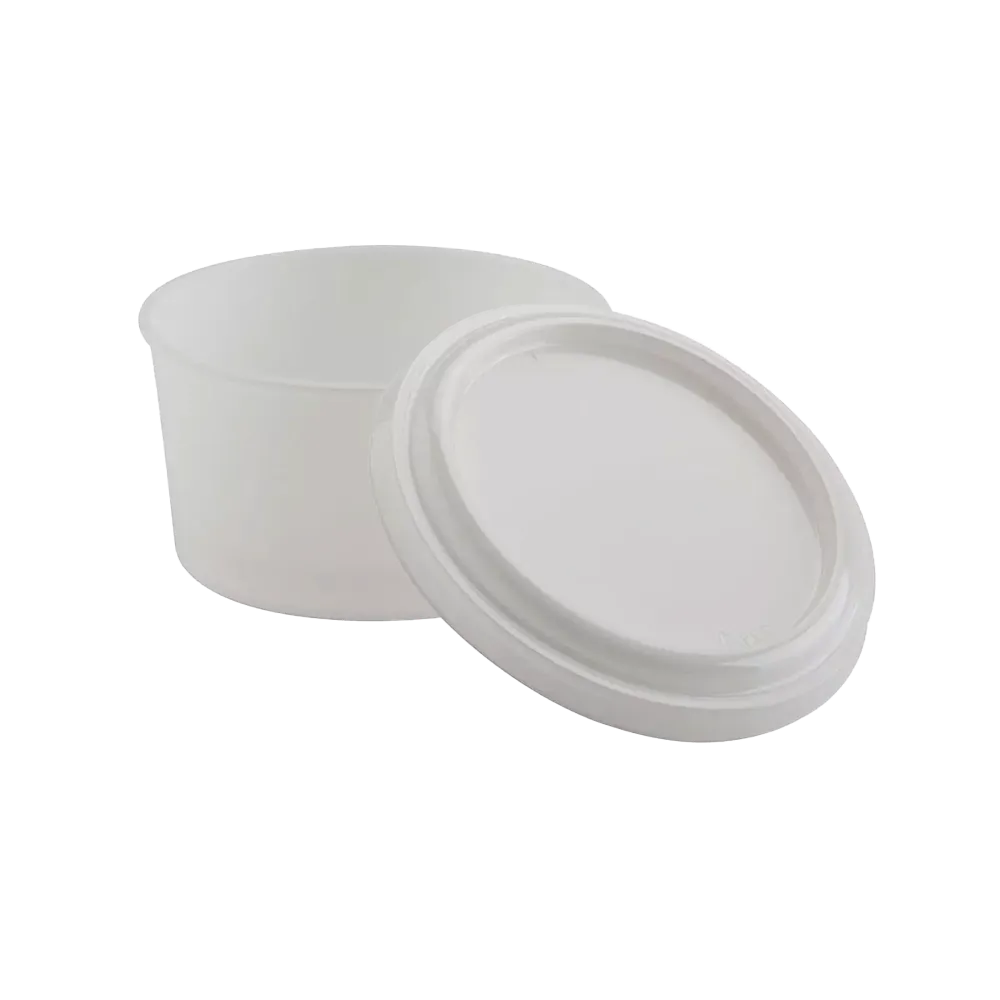 Disposable denture cup with lid, white, filling capacity 270 ml: buy disposable denture cup with lid as practice supplies.