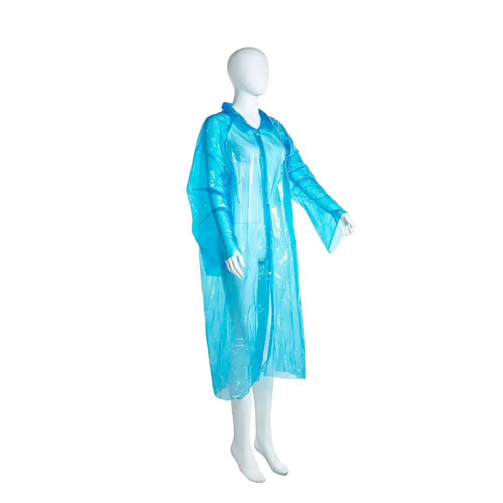 PE Disposable visitor gowns, blue, 115 x 150 cm, medium, Med-Comfort: buy disposable polyethylene gown for visitors.