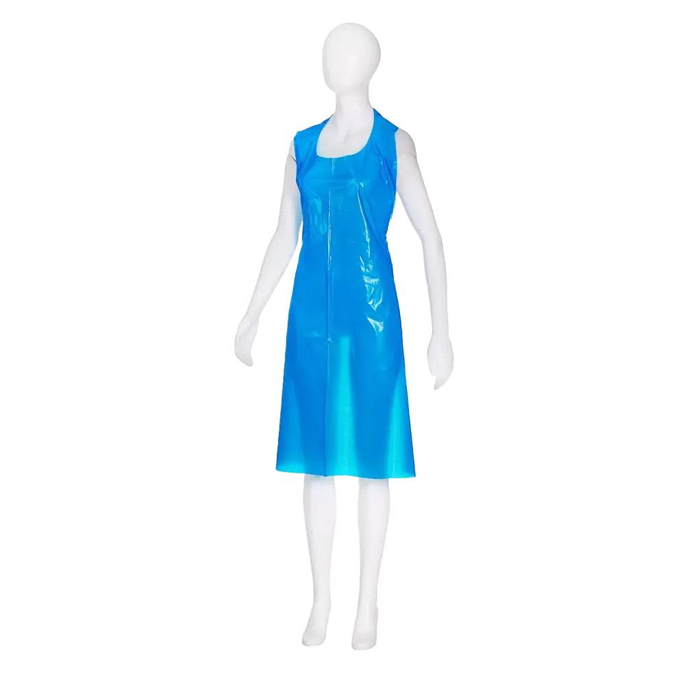 Disposable aprons, blue , 100 x 150 cm, polyethylene, Med-Comfort: buy disposable apron for bandaging in hygienic dispenser box.