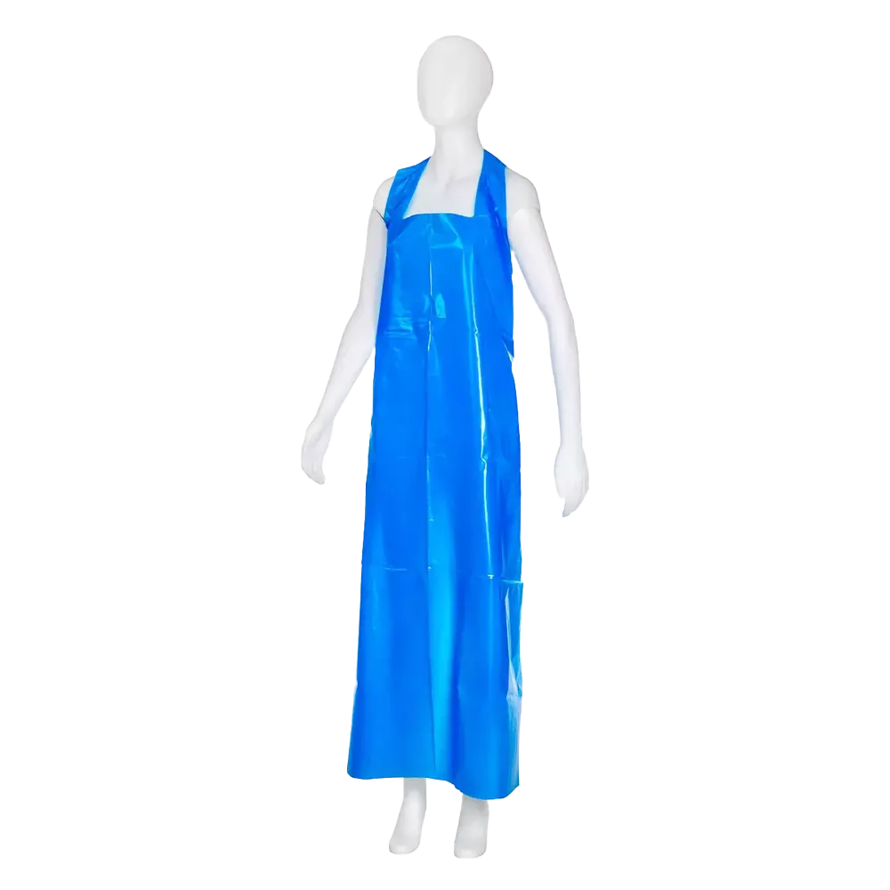 Disposable aprons, blue , 100 x 150 cm, polyethylene, Med-Comfort: buy disposable apron for bandaging in hygienic dispenser box.