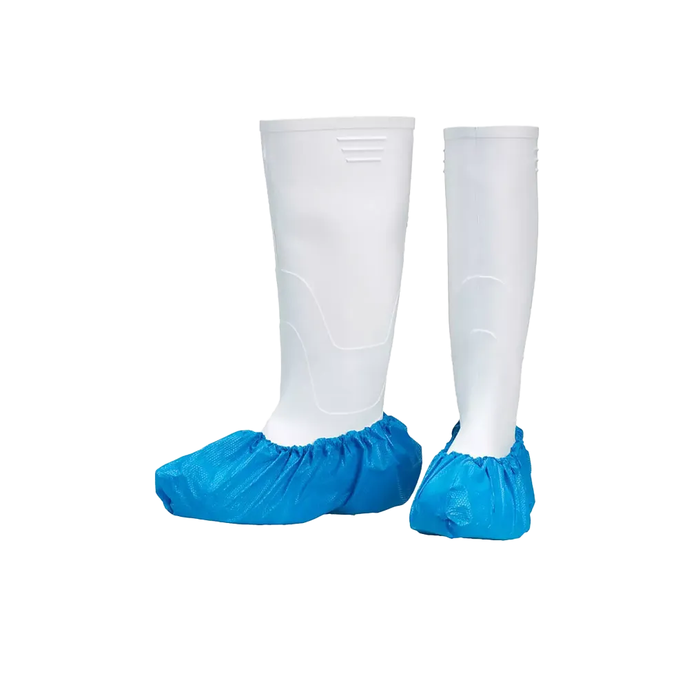 PE Disposable overshoes extra strong, 15 x 42 cm, blue, polyethylene, Med-Comfort: buy disposable overshoes with bordered latex rubber as hygienic protective overshoes.