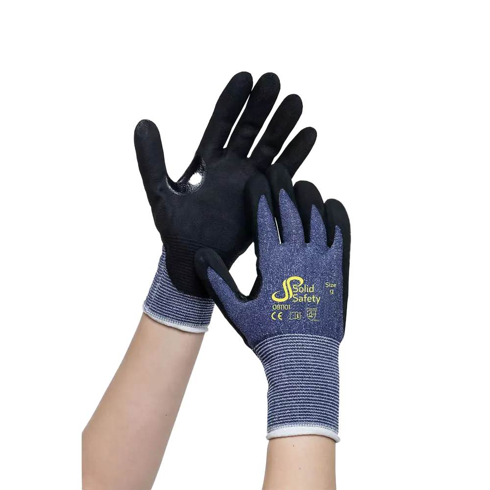 Cut resistant gloves, size 8, grey, SolidSafety Cut: buy cut resistant work gloves as PPE.