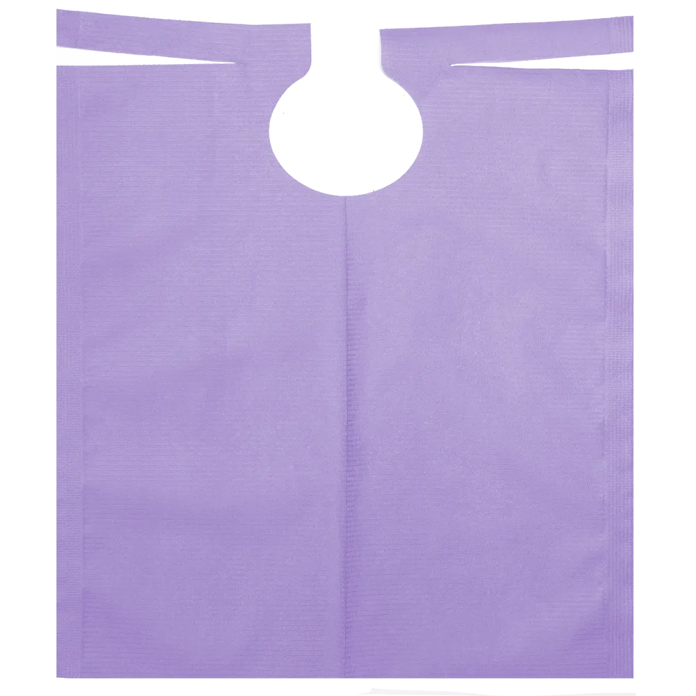 Patient cape with PE coating, colour purple, 500 x 600 mm: buy patient cape for dental use.