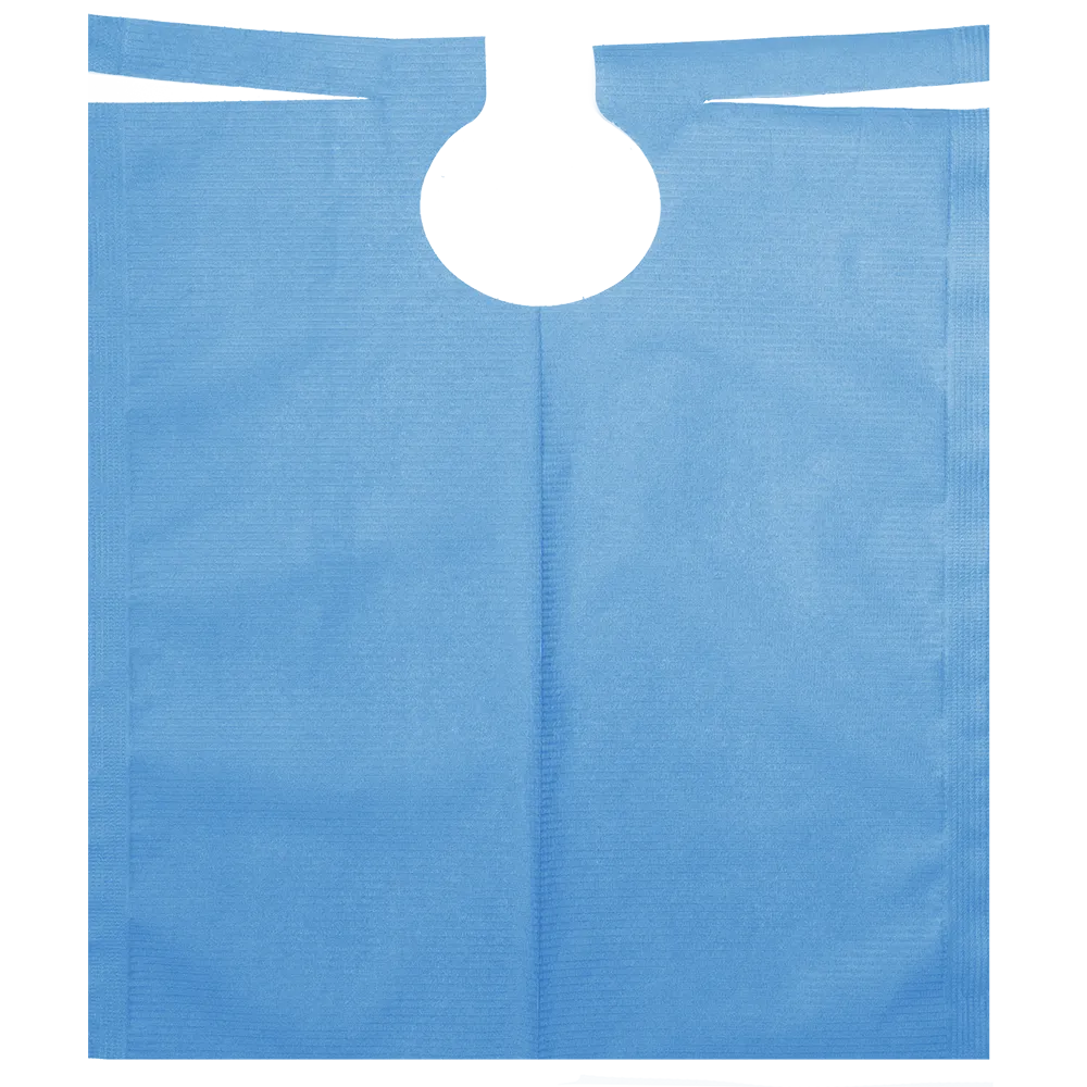 Patient cape with PE coating, colour light blue, 500 x 600 mm: buy patient cape for dental use.