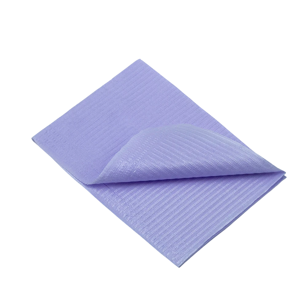 Dental disposable patient napkins, 33 x 45 cm, colour purple: buy 2 ply dental napkins for use during dental treatments as practice supplies.