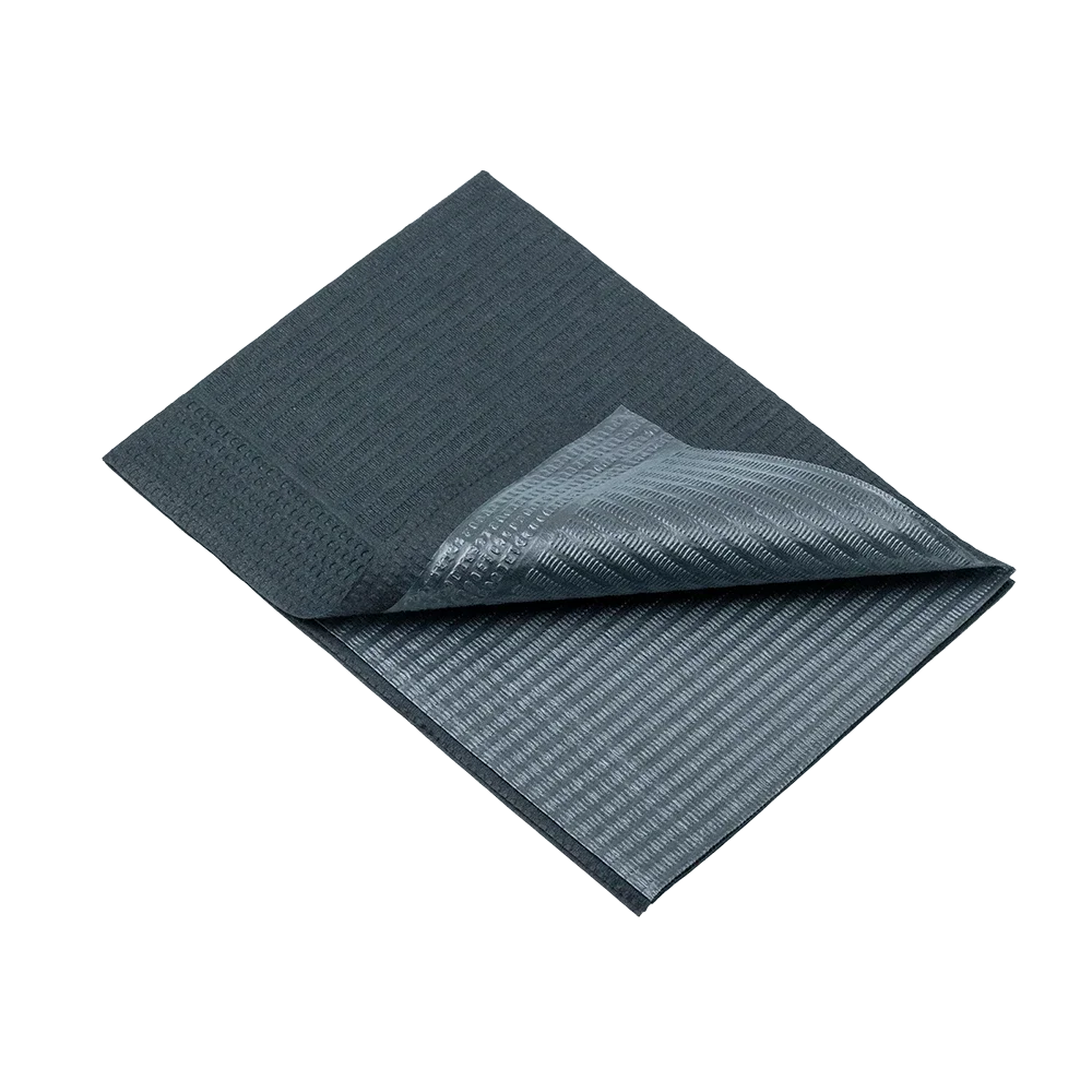 Dental disposable patient napkins, 33 x 45 cm, colour black: buy 1 or 2-ply dental napkins for use during dental treatments as practice supplies.