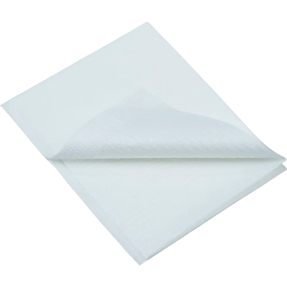 Dental disposable patient napkins, 33 x 45 cm, colour white: buy 1 or 2-ply dental napkins for use during dental treatments as practice supplies.