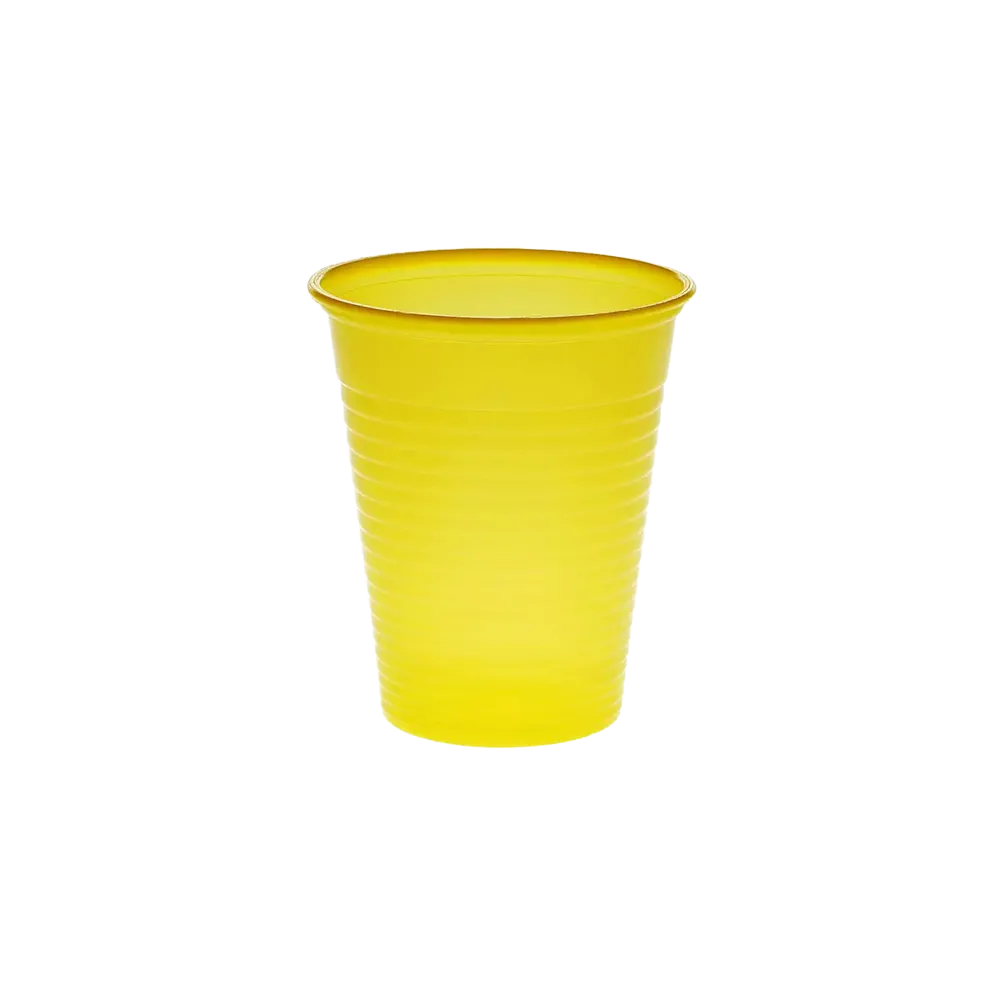 PE Mouthwash cup, 180 ml, colour yellow, polyethylene: buy strong, non-slip PE Mouthwash cup with rounded rim for dental use.