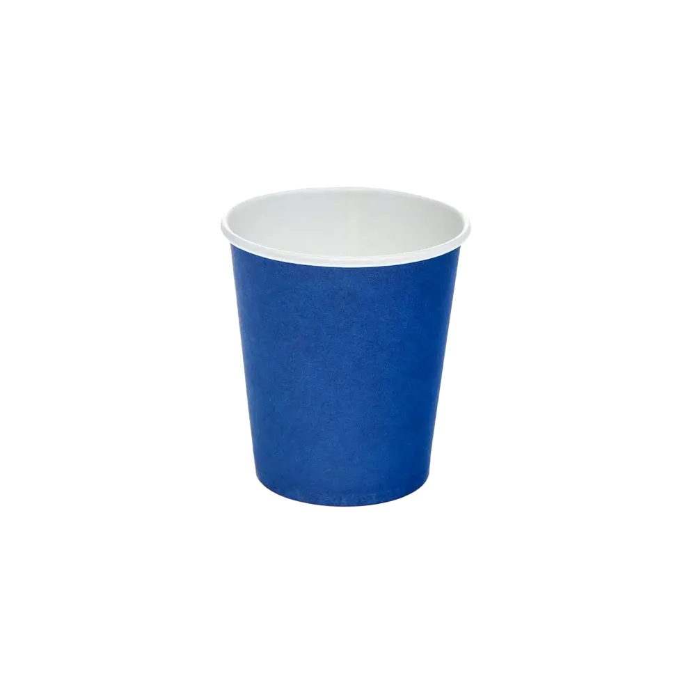 Hard paper mouth rinse cup, 190 ml, colour blue, white: buy robust and dense mouth rinse cup as an environmentally friendly alternative for dental treatments.