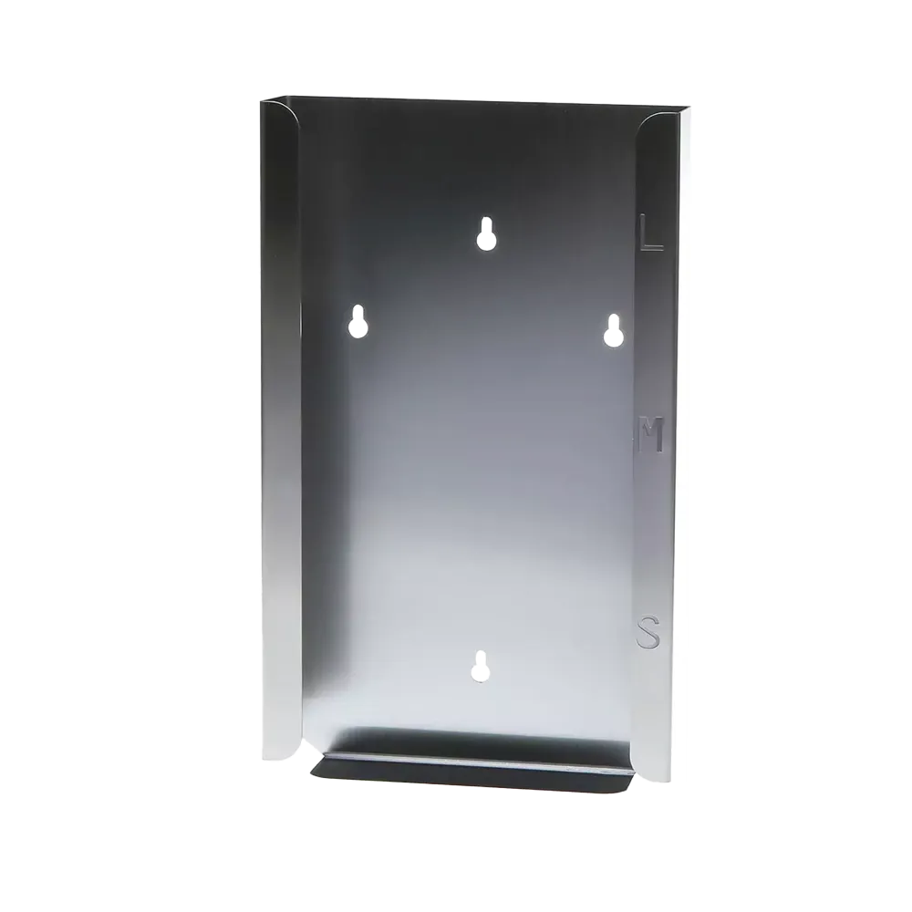 Disposable glove dispenser, glove dispenser holder, 255 x 393 x 95 mm, stainless steel: buy matching stainless steel dispenser for 3 glove boxes or standard boxes as accessories for disposables.