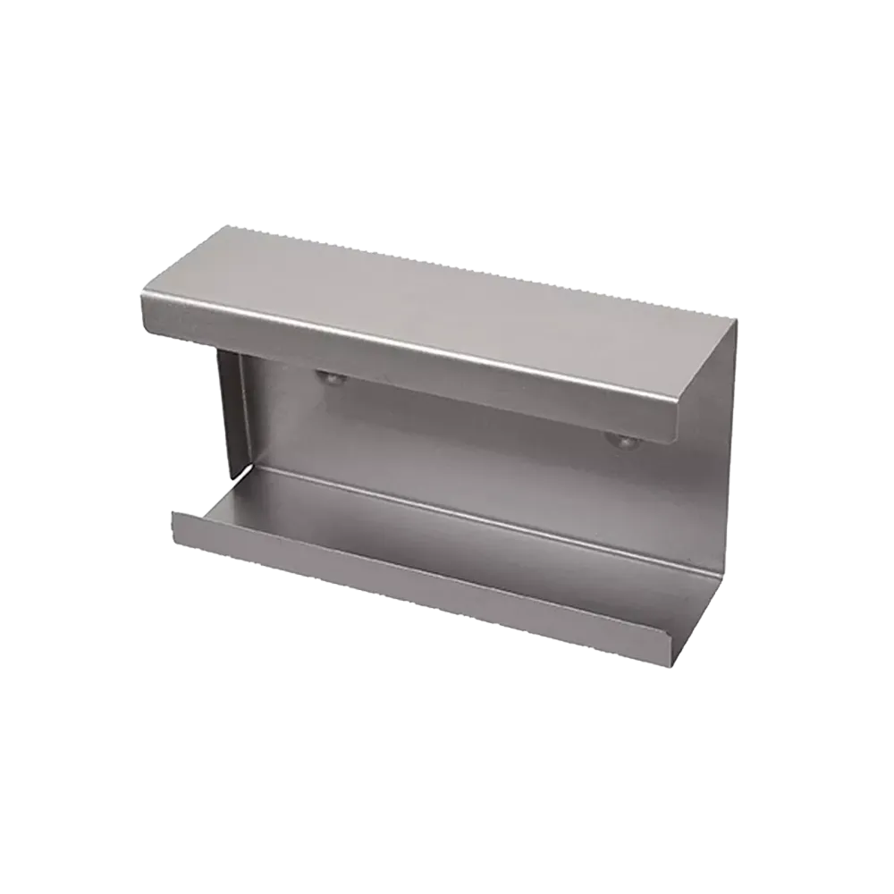 Disposable glove dispenser, glove dispenser holder, 250 x 135 x 95 mm, stainless steel: buy matching stainless steel dispenser for surgical glove boxes or standard boxes as accessories for disposables.