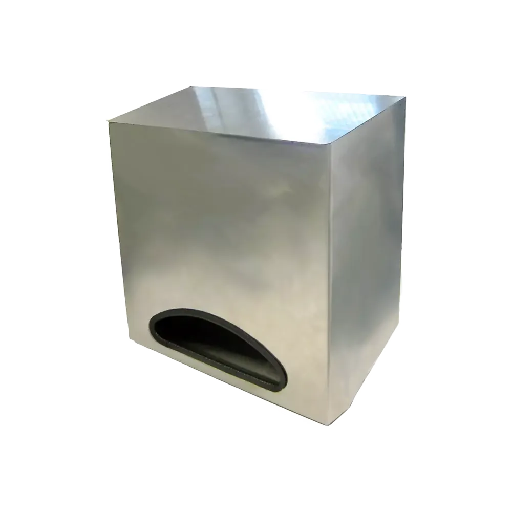 Universal dispenser, 300 x 300 x 140 mm, stainless steel: buy suitable dispenser for wall mounting for hygienic distribution of disposable gloves, clip-on bonnets, beret bonnets, sleeve protectors, overshoes as medical accessories or practice supplies.