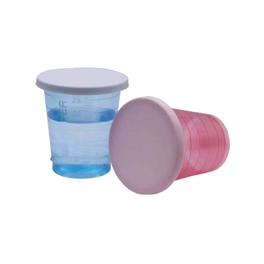 PE Disposable lid for medicine cups 09175 and 09174, white: buy disposable lids made of polyethylene in a bag as medical accessories for matching cups.