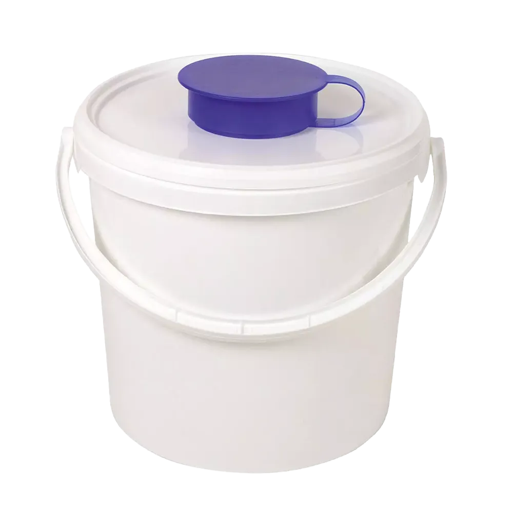 Dispenser bucket, white, 6,2 l: buy dispenser bucket for non-woven rolls with attached wet wipe removal as ward supplies.