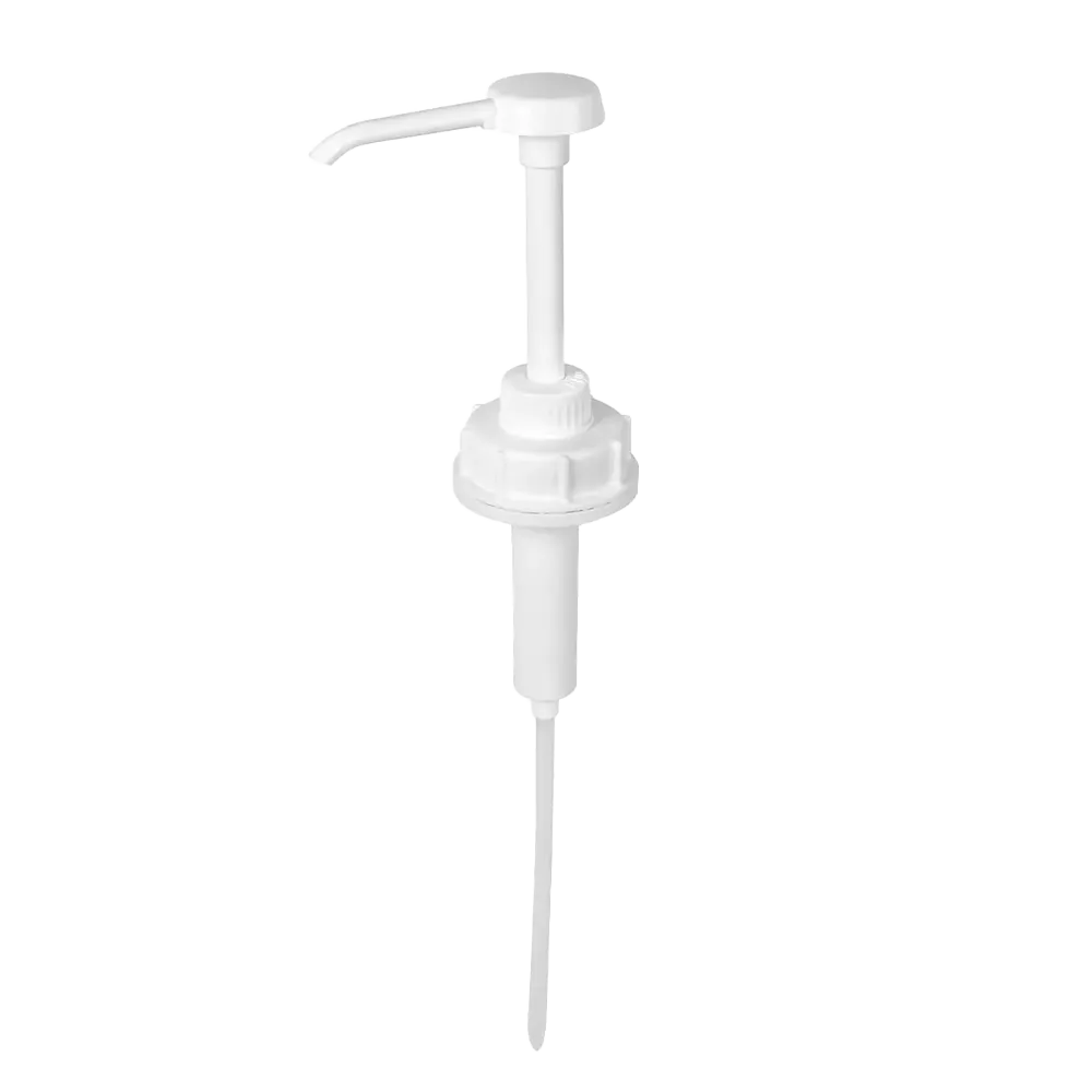 Plastic canister dosing pump, white: buy Pump for dosing disinfectant canisters with 30 ml stroke, suitable for 5 or 10 litre canisters, as accessory.