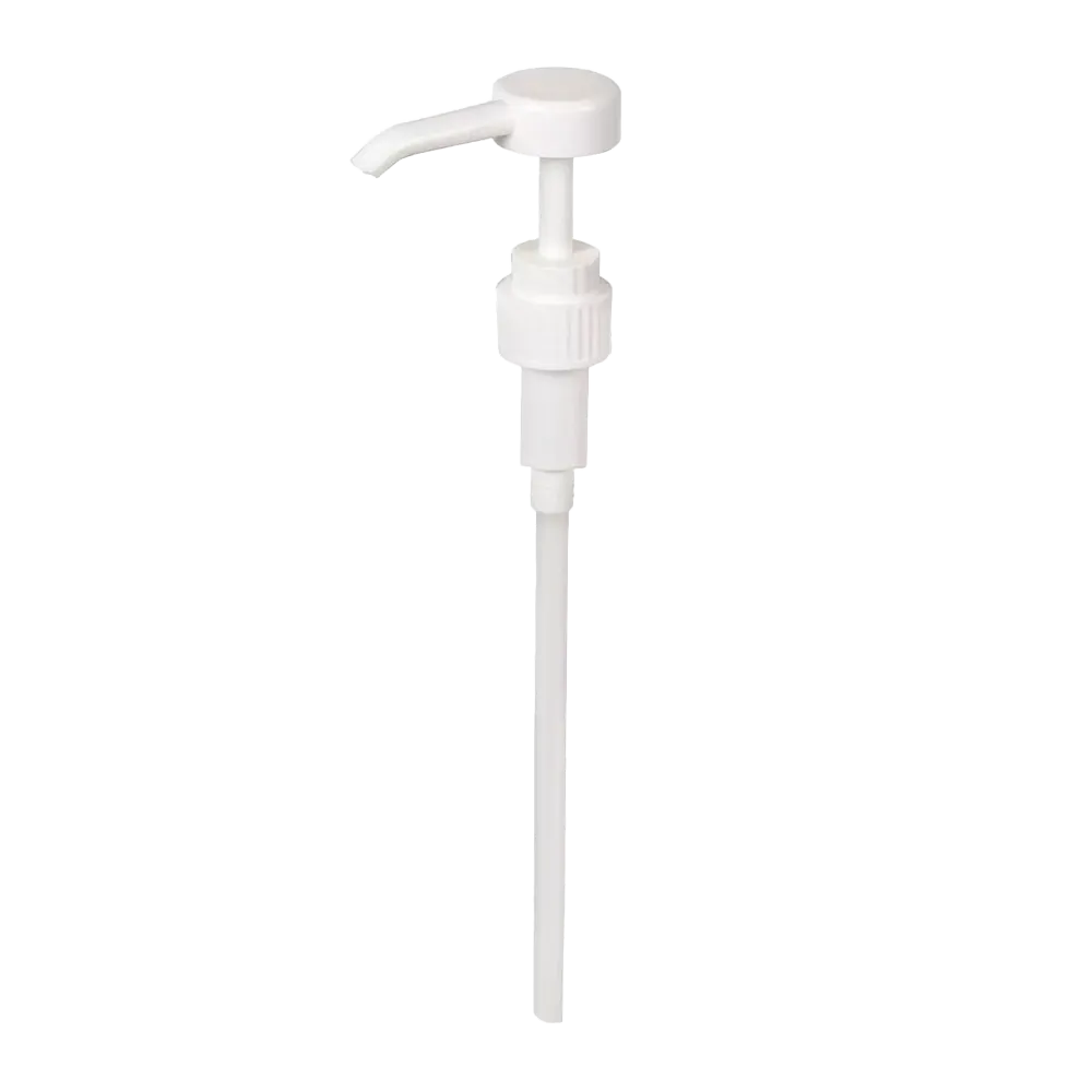 Plastic dosing pump, white: buy pump for dosing disinfectant bottles, suitable for 0.5 or 1 litre bottles, as accessory.