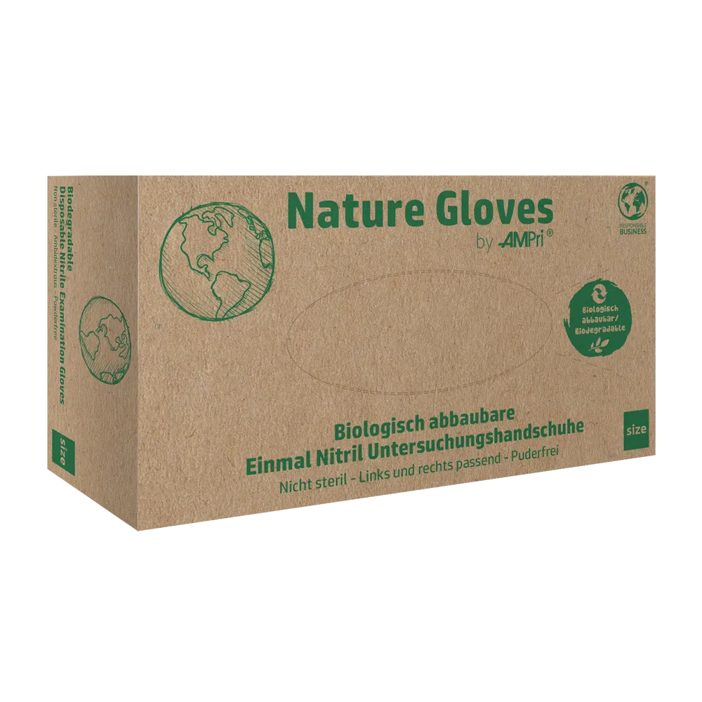 Nitrile gloves, green, size S, powder free, Nature gloves by Med-Comfort:  buy nitrile disposable protective gloves and nitrile examination gloves., S
