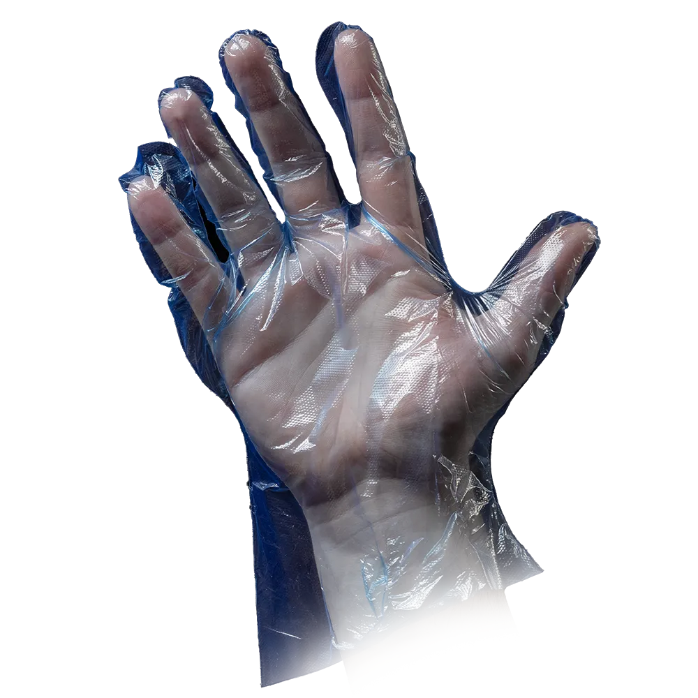 PE Glove, blue, size L (men), hammered, Med-Comfort: buy PE Disposable gloves.