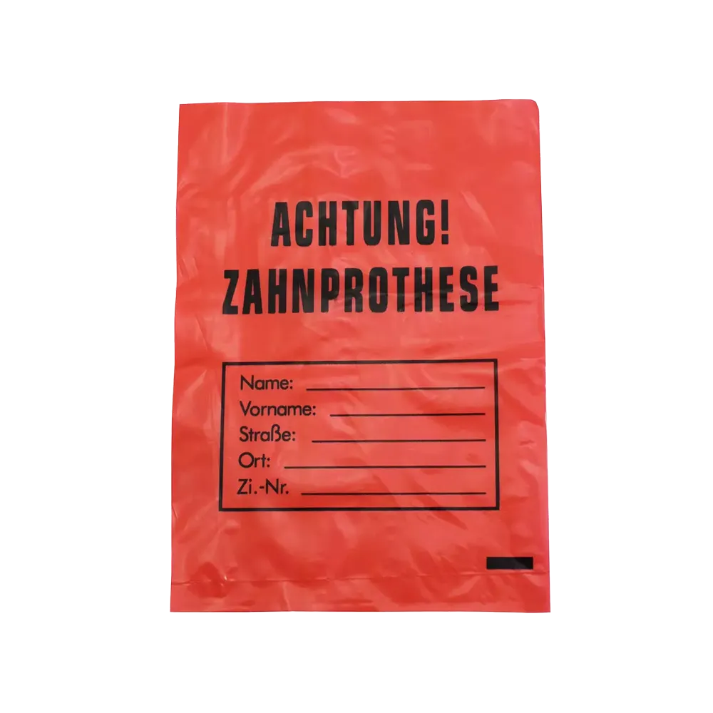 LDPE Denture bags, colour red, 17 x 24 cm: buy bags for dentures as ward and patient supplies.