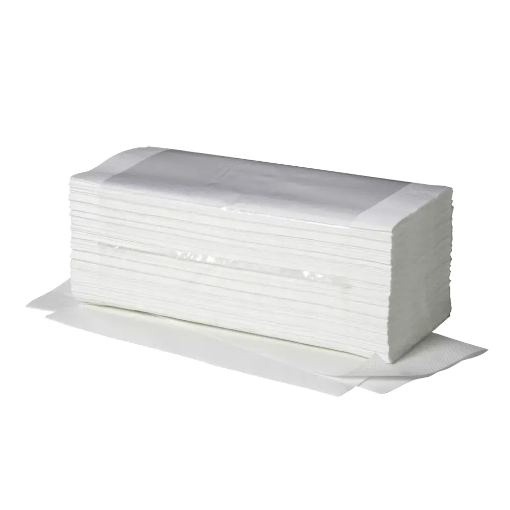 Folded towels, colour white, 25 x 23 cm, Ideal: buy 1-ply, recyclable folded towels in V-fold as ward and patient supplies.