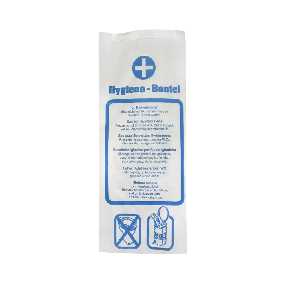 Hygiene bags, white, 12 x 5 x 29 cm: buy hygiene bags made of cellulose for the disposal of monthly hygiene for ward and patient use.