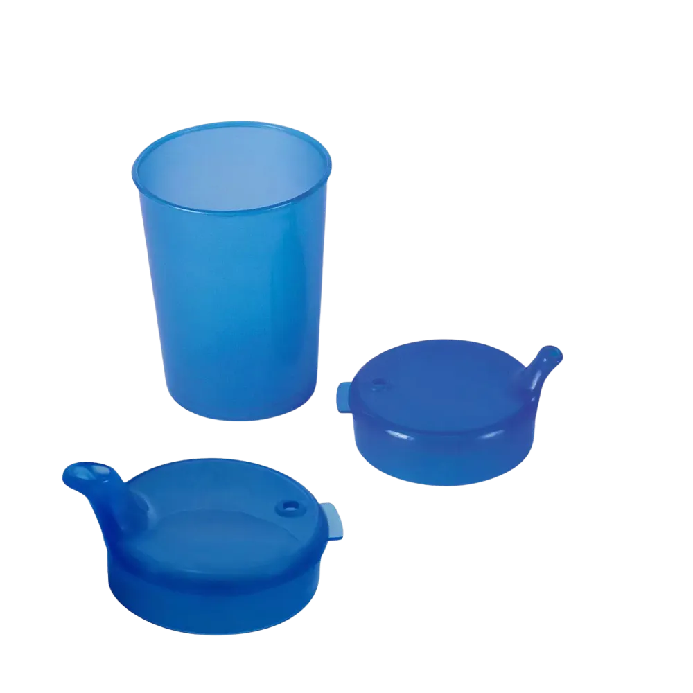 PP Beak cup top and bottom SET, blue, 50 x 250 ml: buy polypropylene top and bottom SET for 50 beak cups as patient supplies.