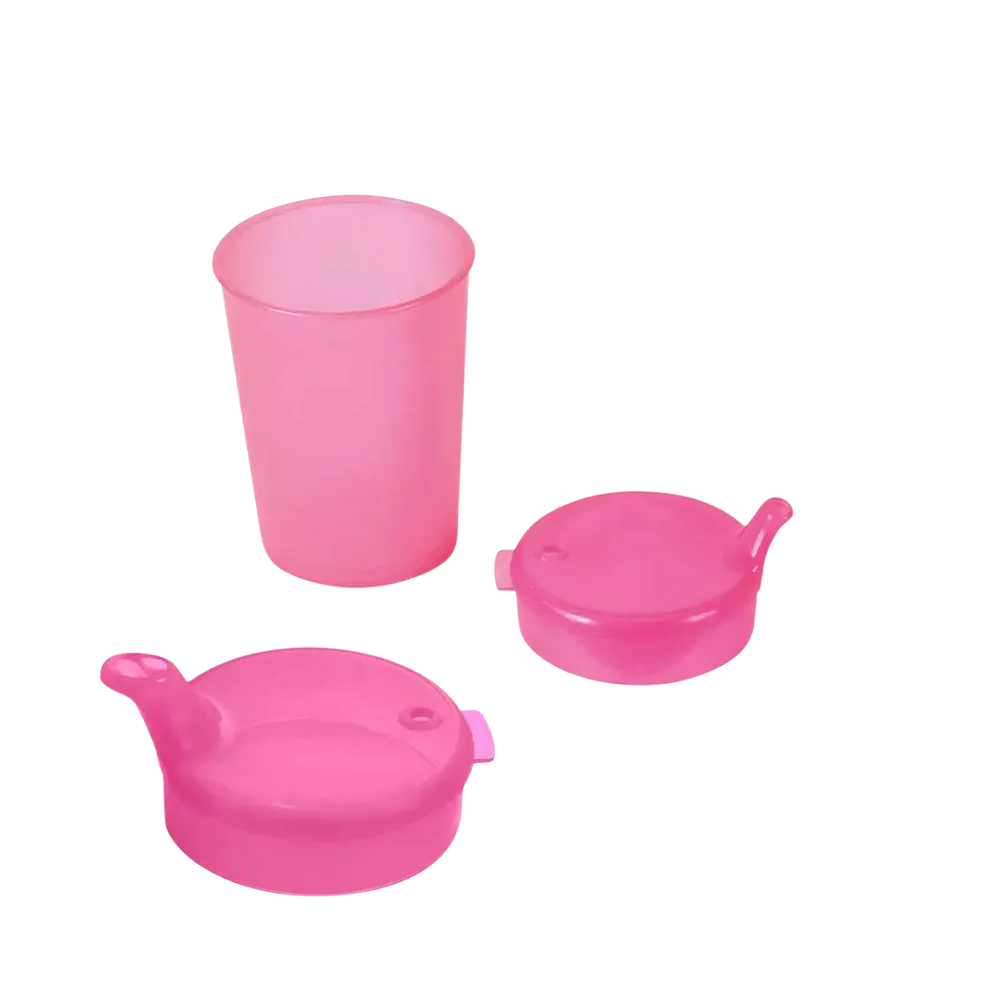 PP Beak cup top and bottom SET, red, 50 x 250 ml: buy polypropylene top and bottom SET for 50 beak cups as patient supplies.