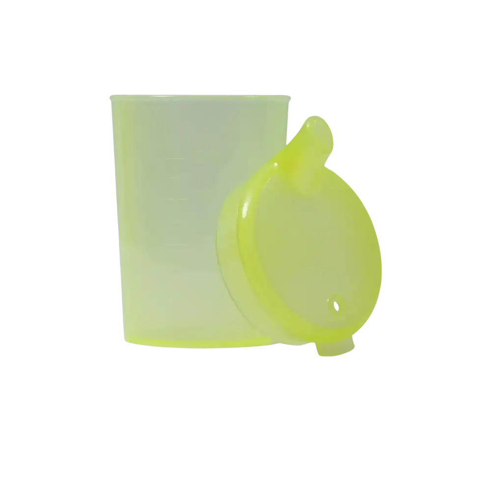 PP Beak cup top, yellow, 12 x 10 mm for 250 ml: buy polypropylene top for sippy cup as patient supplies.