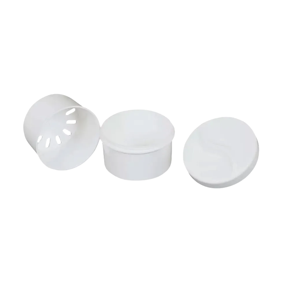 PP Disposable denture cups, white, 250 ml capacity: buy cup with lid and insert made of polypropylene for dentures as dental supplies.