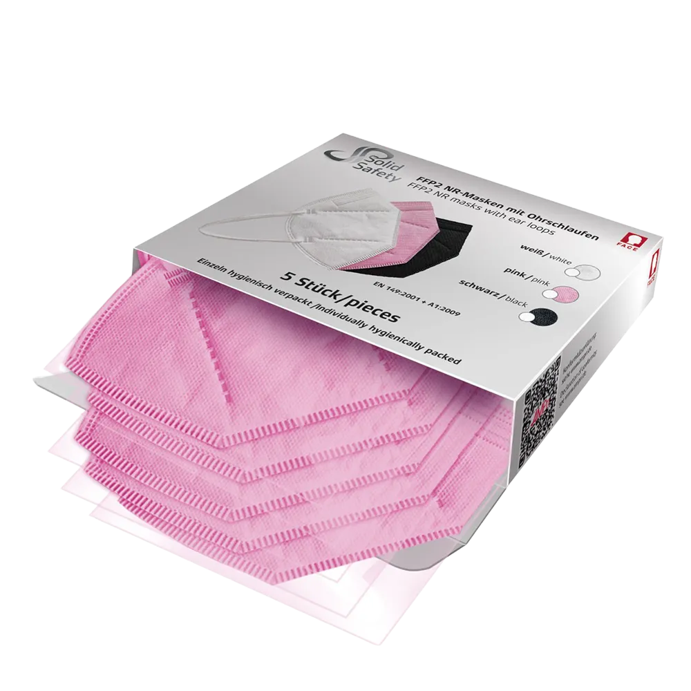 FFP2 Mask, pink, SolidSafety: Buy safe and soft, filtering half mask for high wearing comfort and optimal protection.